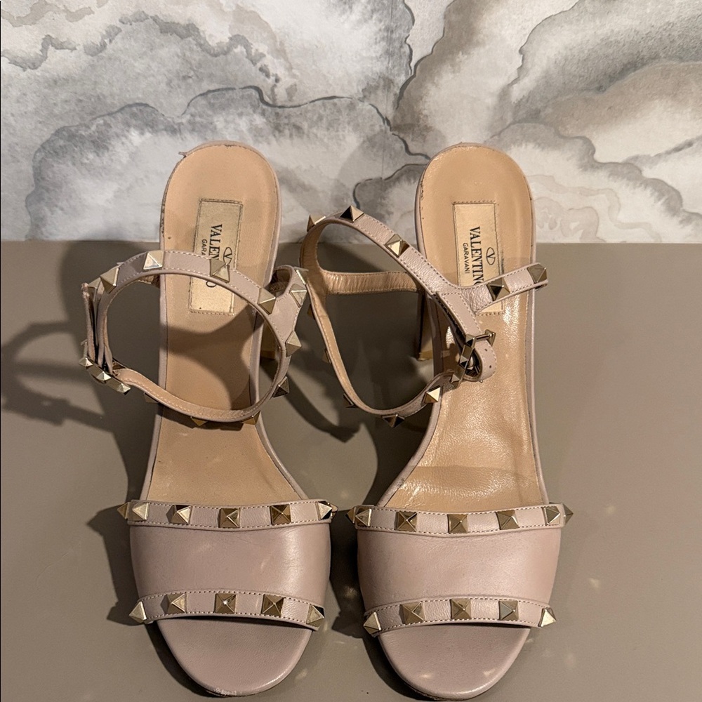 Valentino Blush Studded Heels
